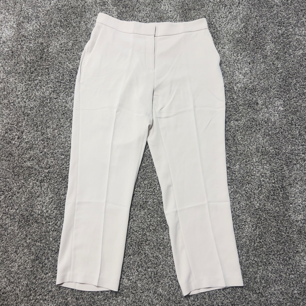 Quince Stretch Crepe Ankle Pants Womens 16 Beige Sand Elastic Career Trousers